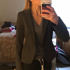 Express fitted grey suit jacket/blazer
